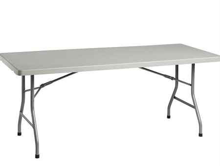 Fällbord, 183x76cm, ljusgrå plast